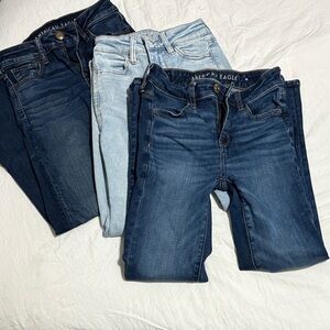 American Eagle Outfitters Women's Skinny Jeans - Dark Indigo, Light Wash